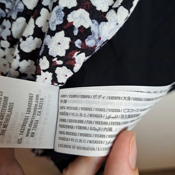 Abercrombie & Fitch White Blue Romantic Side Slit Slip Midi Skirt Size XS - Picture 4 of 7